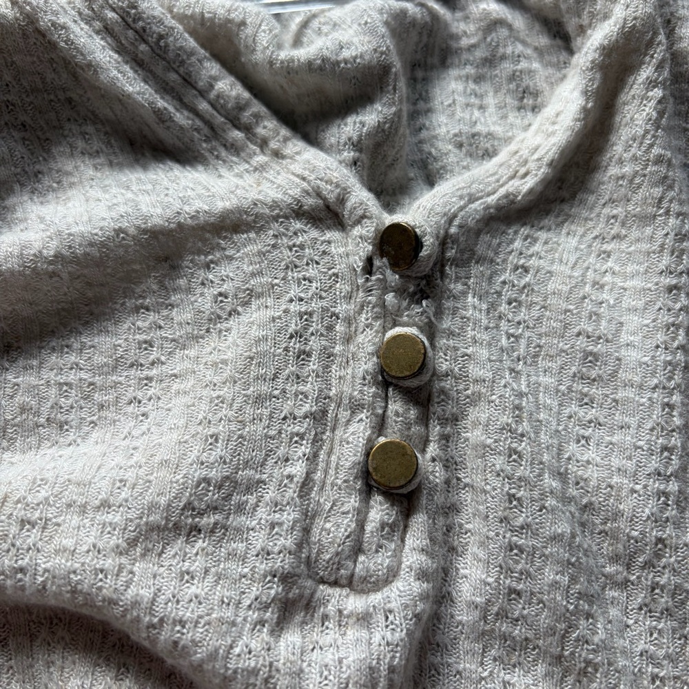 Lucky Brand Waffle Knit Henley Blouse Top - Picture 10 of 12